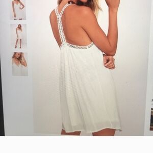 NWT Lush I'm Impressed Ivory Crochet Lace  T-Strap Back Dress Size Small